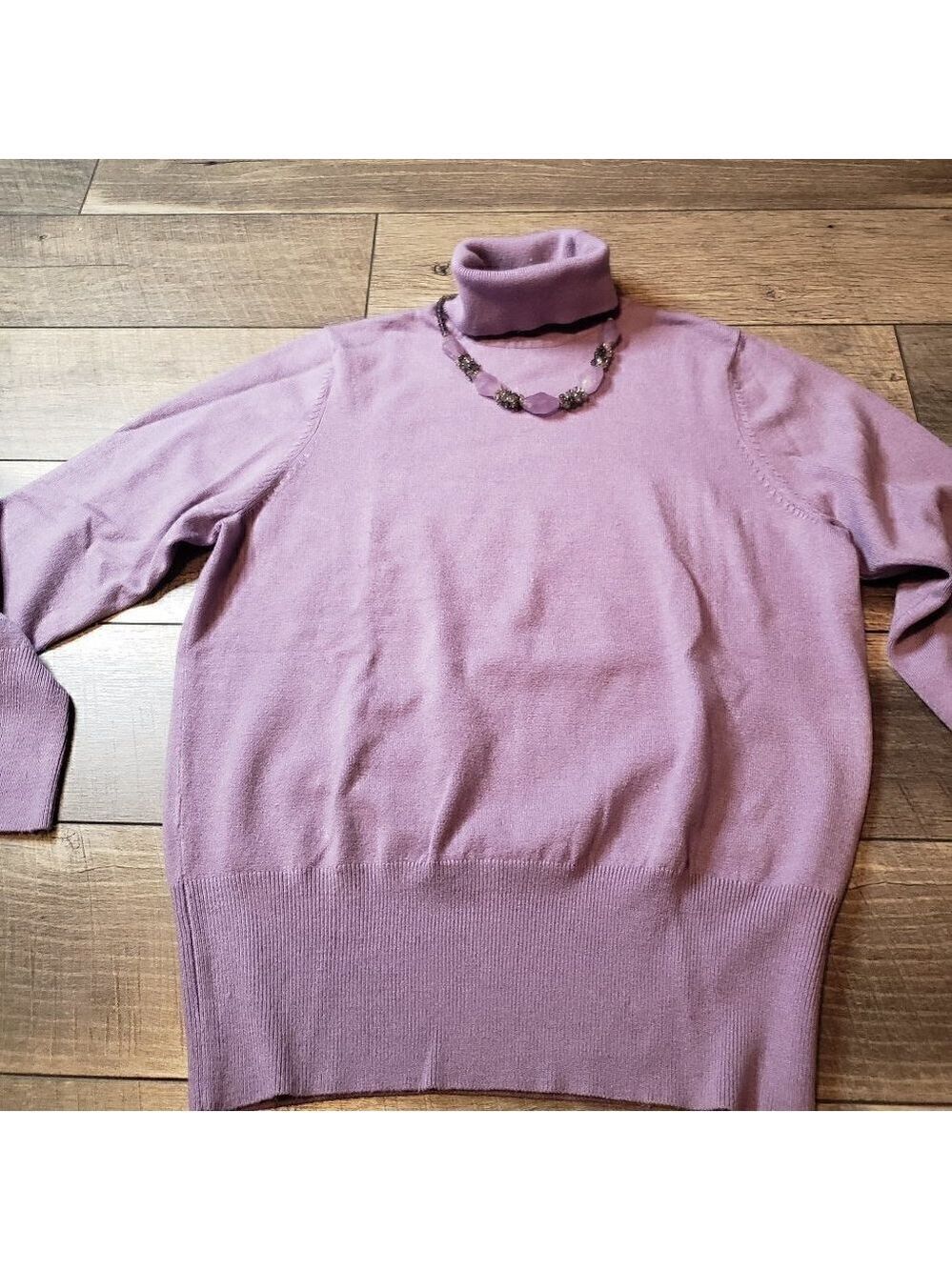 JM Collection Lilac Turtle Neck Sweater